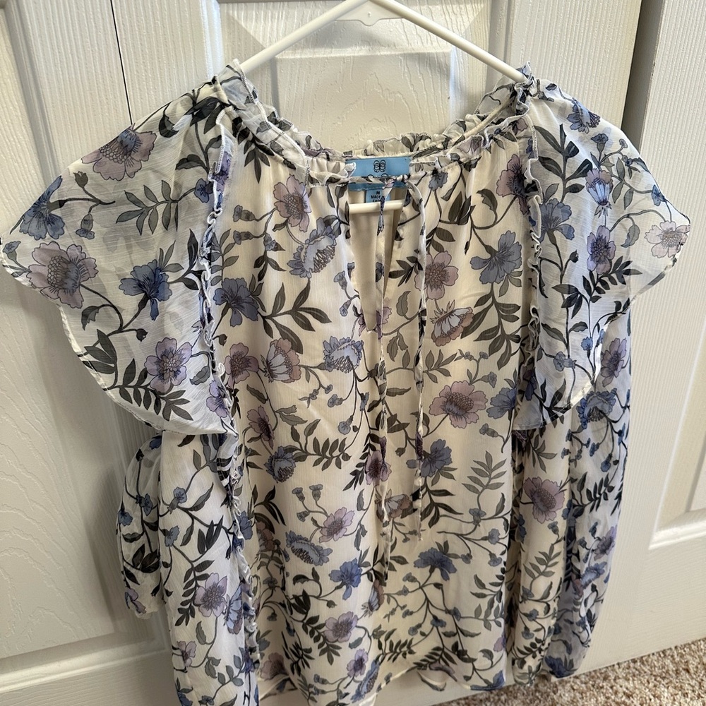 Womens long sleeve ruffled blouse by Cece